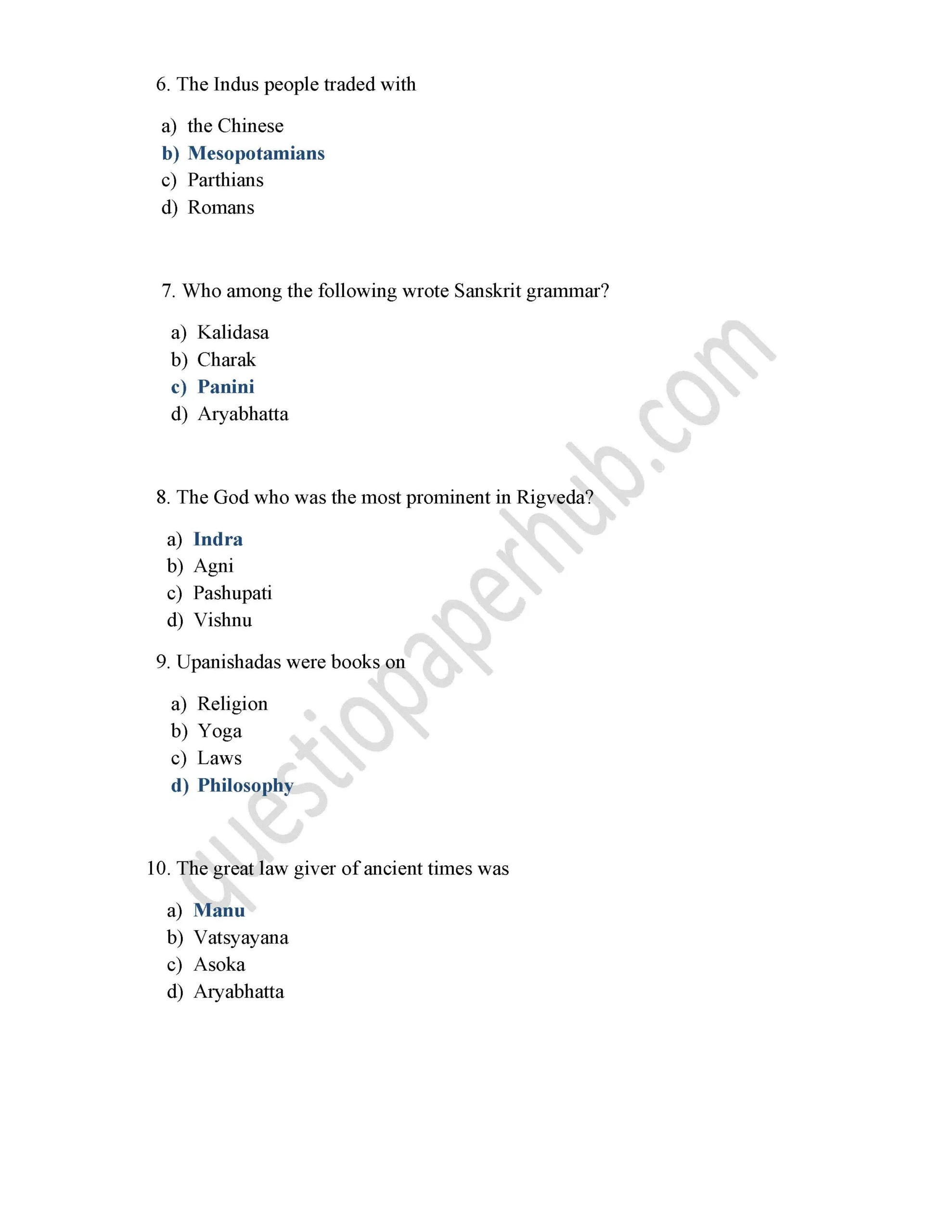 history mcq