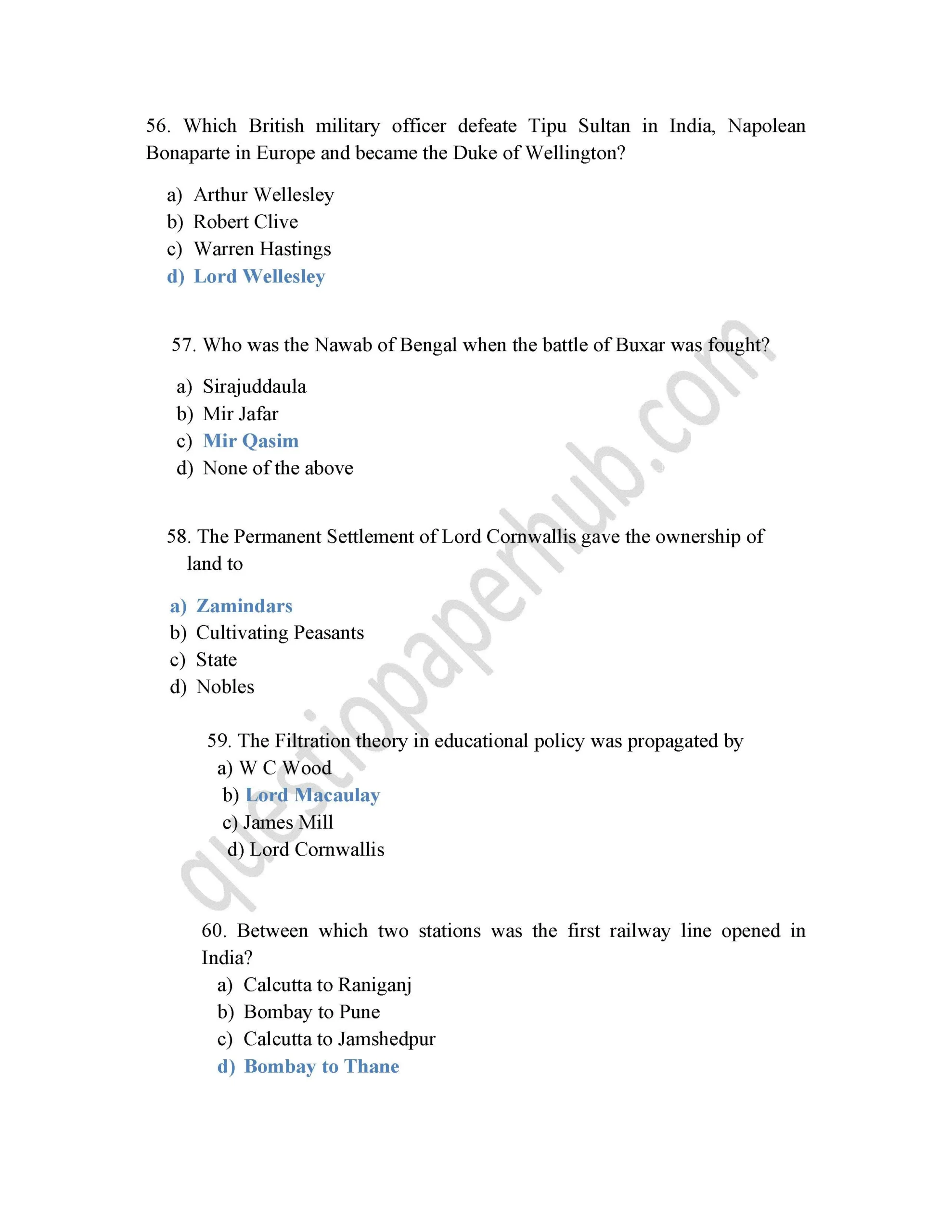 history mcq