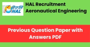 HAL Recruitment Aeronautical Engineering Previous Question Paper with Answers PDF