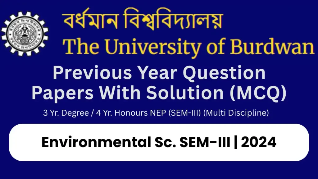 Burdwan University Previous Year Question Papers ENVS SEM-III