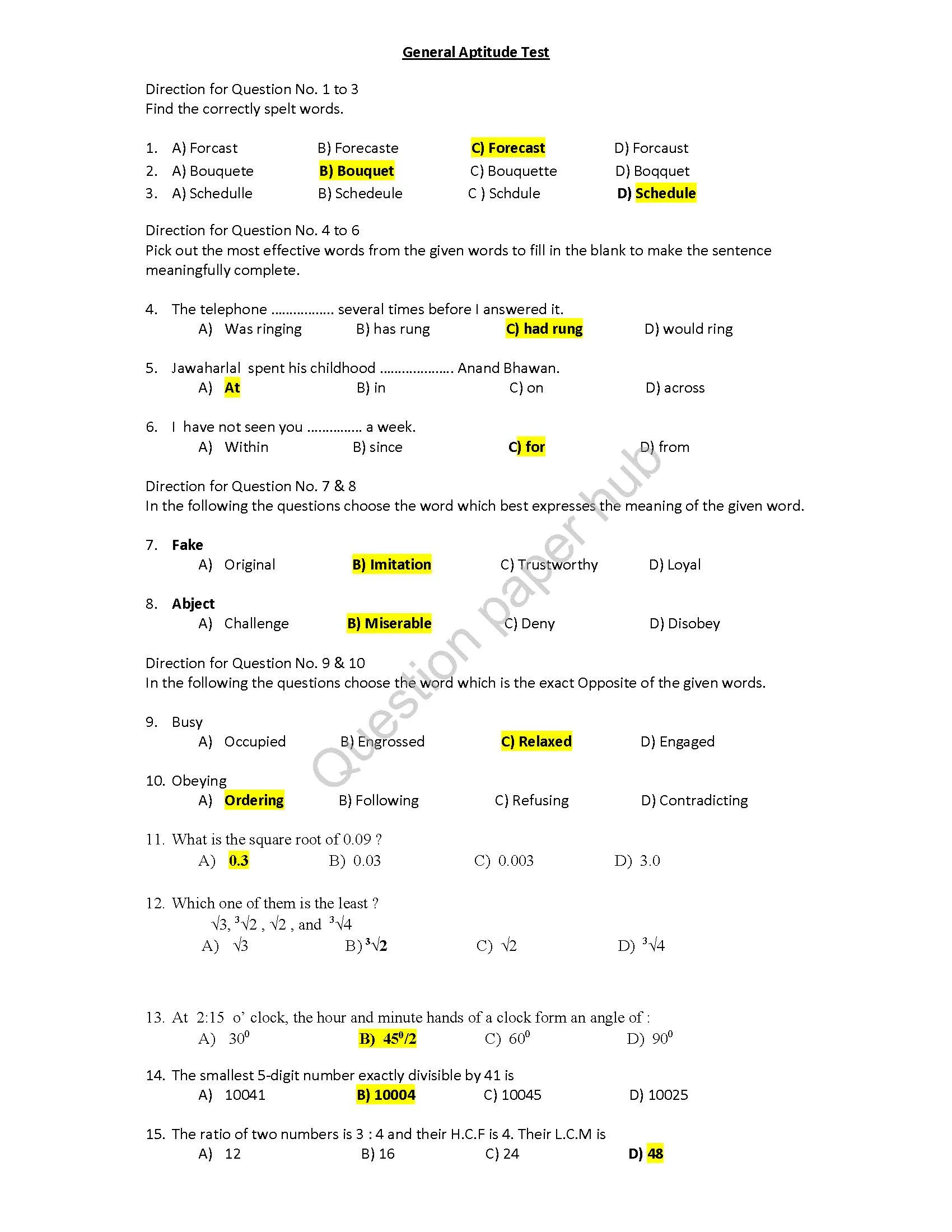 general aptitude test
