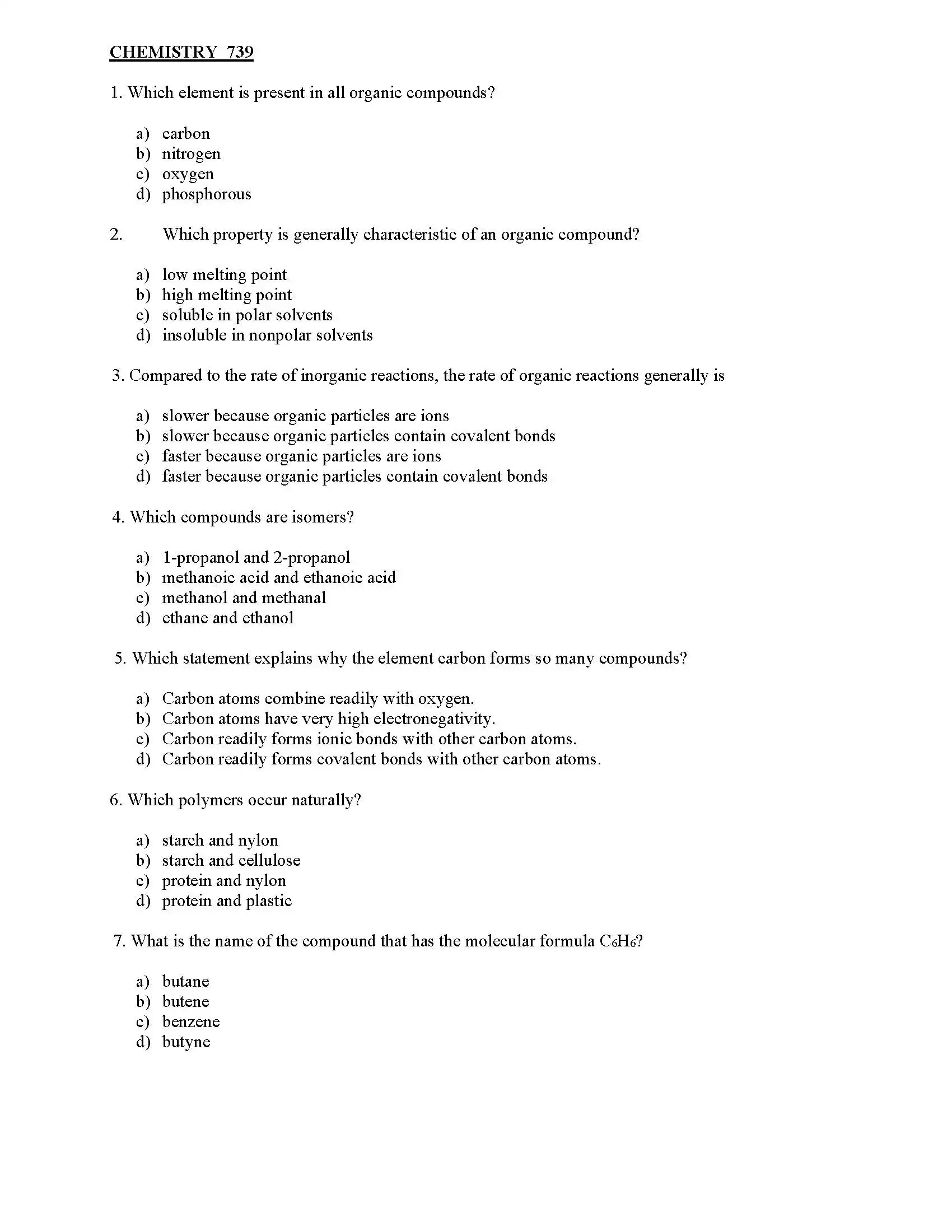 chemistry question paper 2025