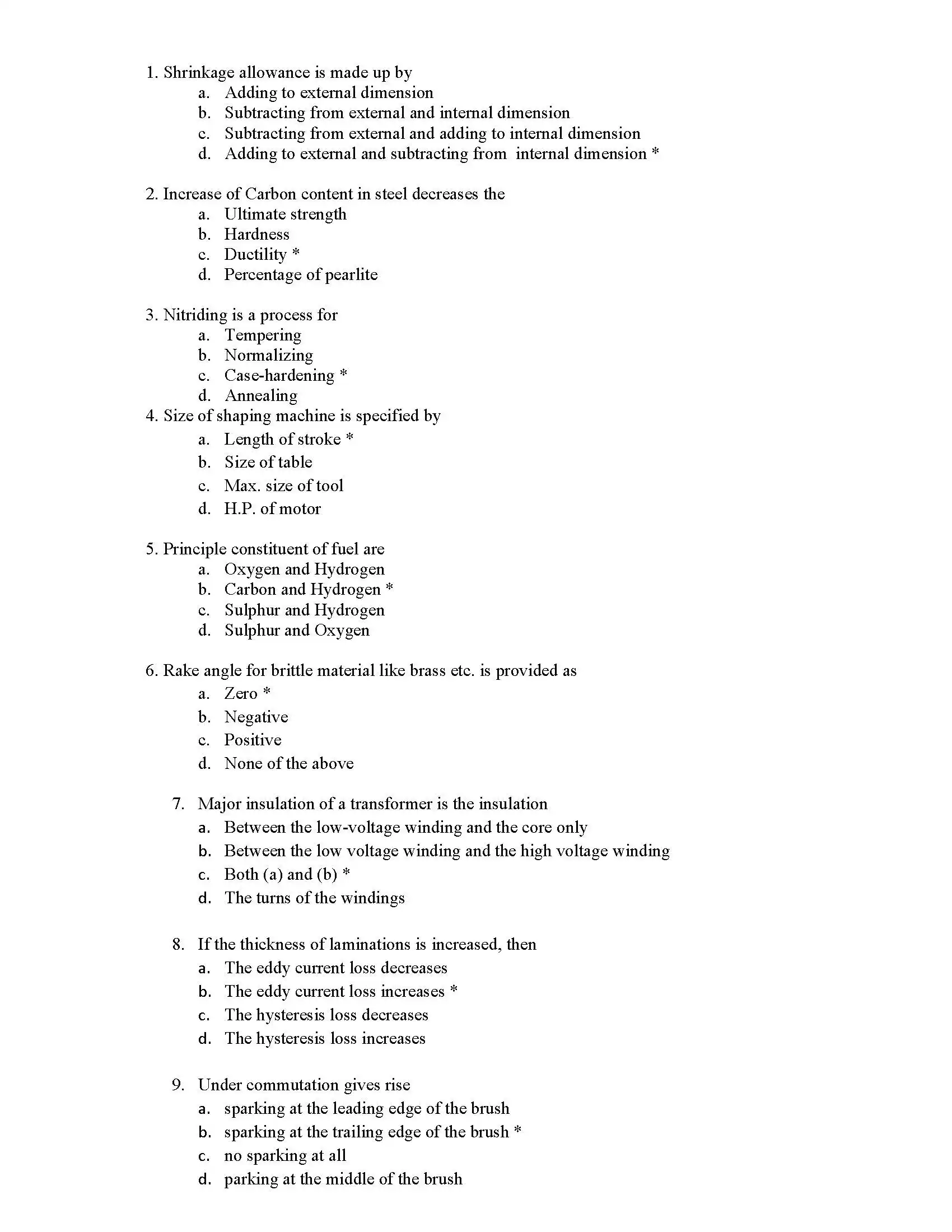 msc chemistry question paper